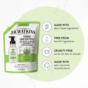 J.R. Watkins Foaming Hand Soap Refill Pouch, Scented Foam Handsoap for Bathroom or Kitchen, USA Made and Cruelty Free