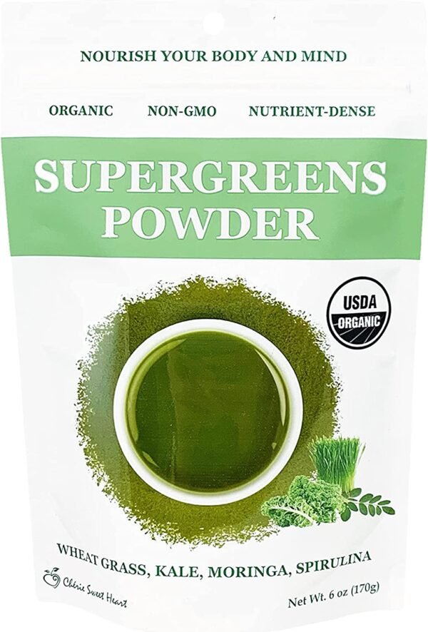 Cherie Sweet Heart Supergreens Powder – Green Superfood – Organic Greens Powder Super Greens